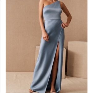 BHLDN One Shoulder Blue Dress